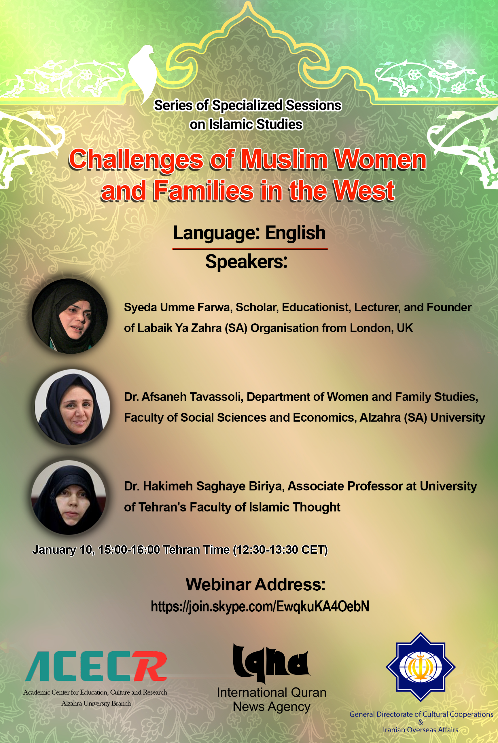 Int'l Webinar on Muslim Families in Western Countries Scheduled for Jan. 10
