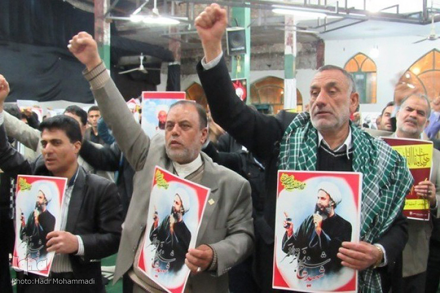 تجمع مردم زاهدان در محکومیت اعدام آیت‌الله نمر/ مسجد المهدی(عج) زاهدان