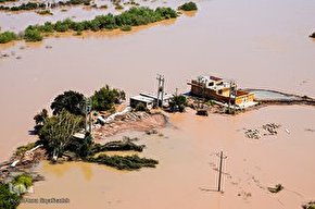 تصاویر هوایی مناطق سیل‌زده خوزستان
