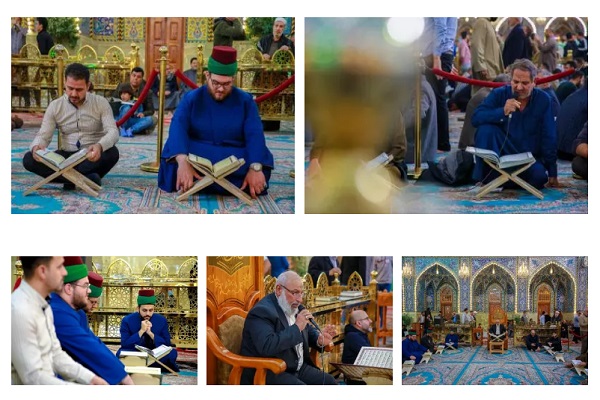 آموزش قرائت صحیح قرآن به زائران در حرم حضرت عباس (ع) +عکس
