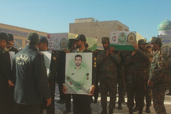 تشییع پیکرهای مطهر شهدای حادثه تروریستی راسک درمصلی المهدی زابل